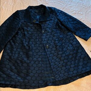 Pink Tartan Textured Navy Trench Coat